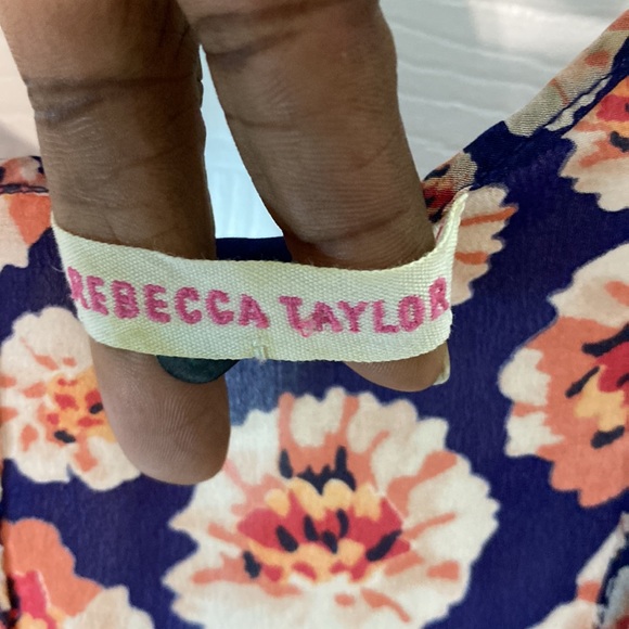 Rebecca Taylor Sleeveless Top Silk Scoop Neck Floral Size 4 - Picture 3 of 7